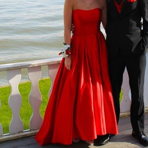 Strapless Red Prom Dress/Ball Gown size: 4